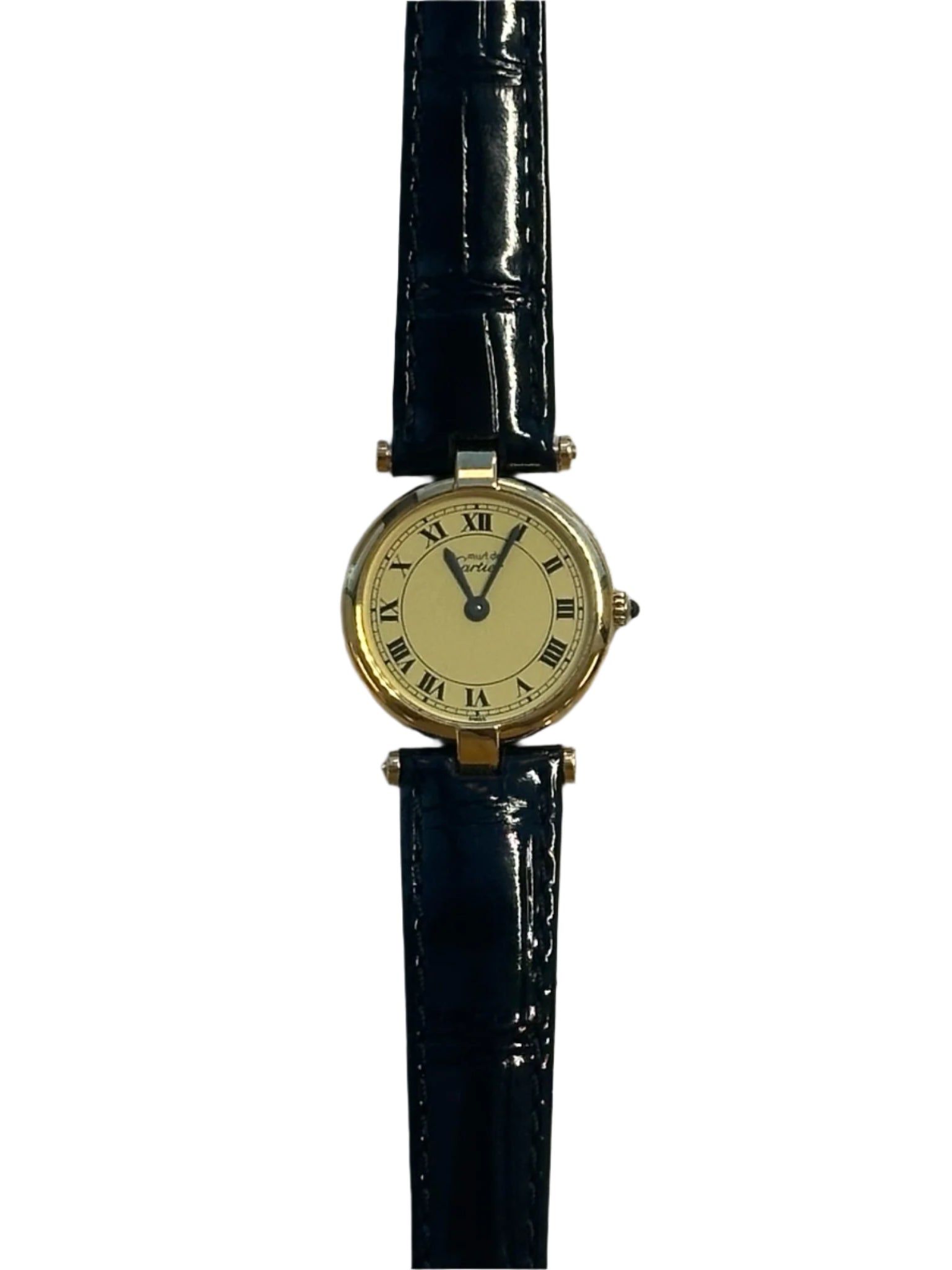 Cartier Gold Vermeil watch 590004 Cartier Must de Vermeil Ronde Burgundy 1990s- Ref 590004  main image 3
