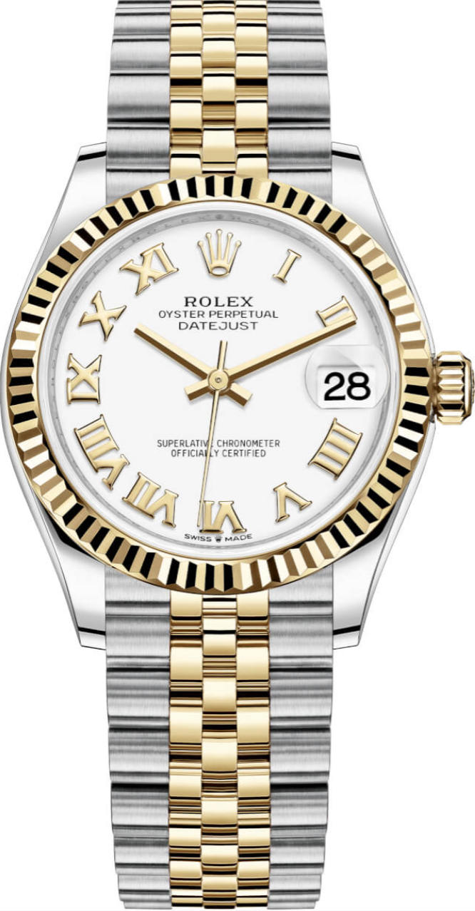 Rolex Unworn Two Tone Yellow Gold Datejust 31mm White Dial