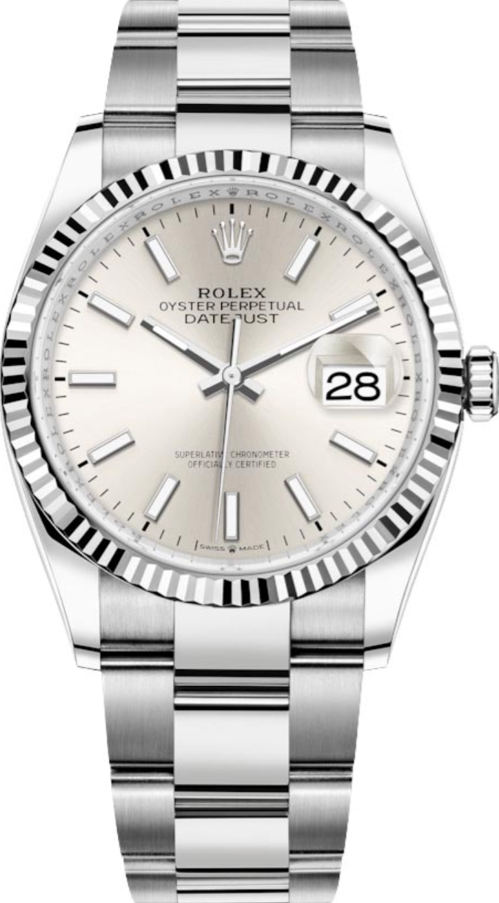 Rolex Unworn Silver Dial 36mm Datejust Oyster Bracelet 126234
