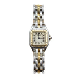 Cartier - Pre-owned Two Tone Yellow Gold Panthère Small 22mm White Dial W25029B5