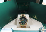 Rolex - Pre-owned Yellow Gold Day-Date 40 Presidential Green Ombre Roman Dial 128238