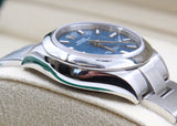 Rolex - Unworn Stainless Steel Oyster Perpetual 28 Med Blue Dial Oyster Bracelet 276200