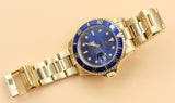 Rolex - Pre-owned Yellow Gold Submariner "Bluesy" 16618