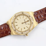 Audemars Piguet - Pre-owned Yellow Gold Royal Oak Mini 28mm White Dial 66800BA
