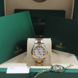 Rolex - Unworn Two Tone Yellow Gold Datejust 31  White Roman Dial Two-Tone Yellow Gold Oyster Bracelet 278243