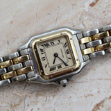 Cartier - Pre-owned Two Tone Yellow Gold Panthère 22mm Silver Dial 84083242