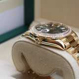 Rolex - Unworn Yellow Gold Day-Date 36 Green Baguette Dial Diamond Bezel 128348RBR