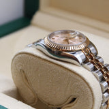 Rolex - Pre-owned Two Tone Rose Gold Lady-Datejust 26mm Pink Roman Dial 179171