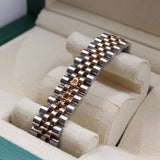 Rolex - Pre-owned Two Tone Rose Gold Datejust 36 Black Dial Jubilee Bracelet 116231