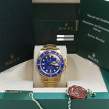 Rolex - Pre-owned Yellow Gold Submariner Date Blue Dial 116618LB