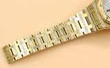 Audemars Piguet - Pre-owned Yellow Gold Royal Oak 35mm Diamond Pave Dial Diamond Bezel Diamond Bracelet