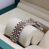 Rolex - Unworn Two Tone Rose Gold Datejust 31 Mother of Pearl Diamond Dial Diamond Bezel 278381RBR