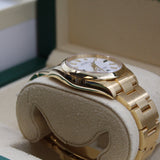 Rolex - Unworn Yellow Gold Oyster Perpetual 34 White Lacquer Stone Dial 124208