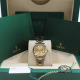 Rolex - Unworn Two Tone Yellow Gold Datejust 31 Champagne Index Dial Oyster Bracelet 278273