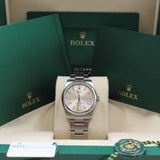 Rolex - Pre-owned Stainless Steel Oyster Perpetual 34 Silver Dial 124200