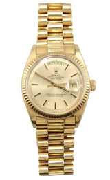 Rolex - Pre-owned Yellow Gold Day-Date 36 Champagne Index Dial 1803