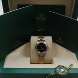 Rolex - Unworn Rose Gold Oyster Perpetual 28 Black Lacquer Stone Dial 276205
