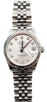 Rolex - Pre-owned Datejust 31 Silver Diamond Dial Jubilee Bracelet 278274