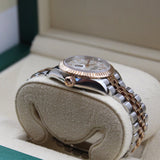 Rolex - Pre-owned Two Tone Rose Gold Lady-Datejust 28mm Mother of Pearl Diamond Dial 279171