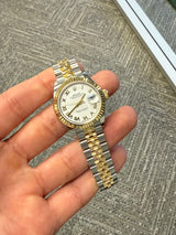 Rolex - Unworn Two Tone Yellow Gold Lady-Datejust 28mm White Roman Dial Jubilee Bracelet 279173