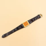 Rolex - Pre-owned Yellow Gold Cellini Orange Dial Black Leather Strap 4014