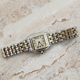 Cartier - Pre-owned Two Tone Yellow Gold Panthère 22mm Silver Dial 84083242