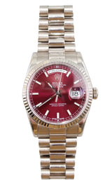 Rolex - Pre-owned White Gold Day-Date 36 Cherry Dial 118239