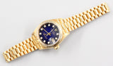 Rolex - Pre-owned Yellow Gold Lady-Datejust 26mm Blue Diamond Dial 69178