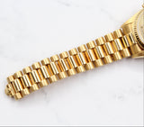 Rolex - Pre-owned Yellow Gold Day-Date 36 Single Quickset Champagne Diamond Dial 18038