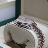Rolex - Unworn Two Tone Rose Gold Datejust 31 Mother of Pearl Diamond Dial Diamond Bezel 278381RBR