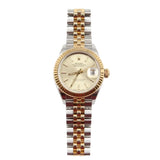 Rolex - Pre-owned Two Tone Yellow Gold Lady-Datejust 28mm Champagne Index Dial Jubilee Bracelet 279173
