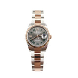 Rolex - Pre-owned Two Tone Rose Gold Datejust 36 Wimbledon Roman Dial Oyster Bracelet 126231