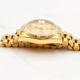 Rolex - Pre-owned Yellow Gold Day-Date 36 Single Quickset Champagne Diamond Dial 18038
