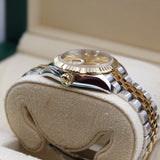 Rolex - Pre-owned Two Tone Yellow Gold Lady-Datejust 28mm Champagne Index Dial 279173