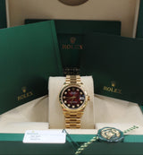 Rolex - Unworn Datejust 31 Red Ombre Diamond Dial Presidential Bracelet 278278