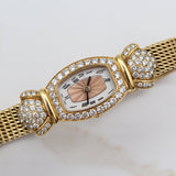 Audemars Piguet - Pre-owned Yellow Gold Charleston 15 x 23mm White Dial Diamond Bezel 67178