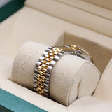 Rolex - Pre-owned Two Tone Yellow Gold Lady-Datejust 28mm Champagne Index Dial 279173