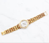 Patek Philippe - Pre-owned Yellow Gold Calatrava Mother of Pearl Diamond & Ruby Dial 3964-12
