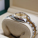 Rolex - Unworn Two Tone Yellow Gold Datejust 26 Champagne Index Dial 179173 NOS FULL STICKERS