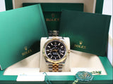 Rolex - Pre-owned Two Tone Yellow Gold Sky-Dweller Black Dial Jubilee Bracelet 336933