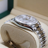Rolex - Unworn Day-Date 36 Platinum Mother of Pearl Diamond Dial 128396TBR
