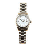 Rolex - White Gold Lady-Datejust Mother of Pearl Diamond Dial Presidential Bracelet 179179NG