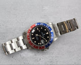 Rolex - Pre-owned Stainless Steel GMT-Master Pepsi 40mm Black Glossy Dial 16750