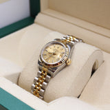 Rolex - Unworn Two Tone Yellow Gold Datejust 26 Champagne Index Dial 179173 NOS FULL STICKERS