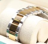 Rolex - Pre-owned Two Tone Yellow Gold Datejust 36 Palm Champagne Index Dial Oyster Bracelet 126233
