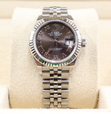 Rolex - Pre-owned Stainless Steel Lady-Datejust 28mm Dark Grey Roman Dial Jubilee Bracelet 279174