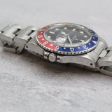 Rolex - Pre-owned Stainless Steel GMT-Master Pepsi 40mm Black Glossy Dial 16750