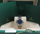 Rolex - Unworn Stainless Steel Oyster Perpetual 28 Med Blue Dial Oyster Bracelet 276200
