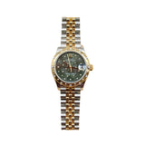 Rolex - Pre-owned Datejust 31 Green Diamond Floral Dial Diamond Bezel Jubilee Bracelet 278343RBR
