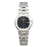 Patek Philippe - Pre-owned Stainless Steel Nautilus 33mm Blue Diamond Dial 3900/001